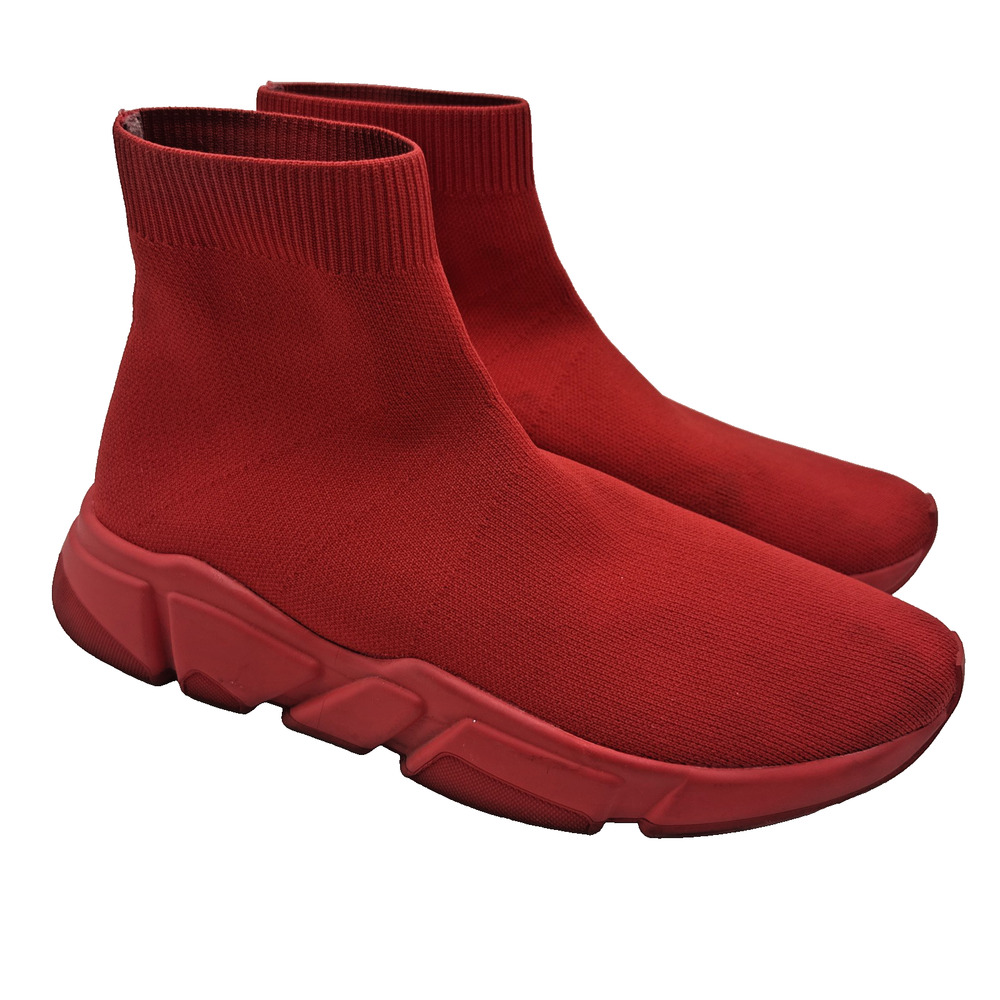 Steve Madden Gametime Red Sock Sneakers 9.5 Knit Slip On Chunky Sole